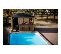 HABRITA Pool house Blueterm en bois massif - Dimensions 3,79 x 3,79 m