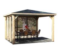 HABRITA Pool house Blueterm en bois massif - Poteau 14 x 12 cm - Dimensions 3,79 x 3,79 m
