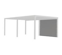 Rideau pour pergola bioclimatique avec rail pour 1/2 côté 5,98 m couleur gris HABRITA