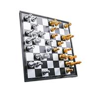 Habrur échecs Echec Echiquier 12.5" Jeu D'échecs Pièces D'échecs en Argent Doré，Échiquier Pliant Jeux D'échecs De Voyage Echecs Jeu d'échecs