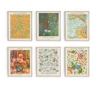 Habseligkeit William Morris Lot de 6 impressions d'art mural rétro pour chambre à coucher, esthétique, sans cadre, 20,3 x 25,4 cm