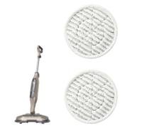 HABVPU Lot de 2 Tampons de rechange microfibre rotatif générique compatible avec balai vapeur modèles S6002UK S7201UK lavable réutilisable gris rayé 19x19cm