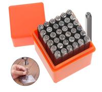 Habwea 37Pièces Lettre à Frapper 3mm Poincon Metal a Frapper Lettres et Chiffres à Frapper, Tampon Alphabet pour Argile A-Z et 0-9 Kit de poinçons métal et en cuir