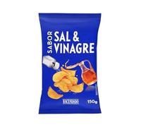 Hacendado Chips Saveur Sel et Vinaigre, Maïs Frit Croustillant, Barbecue, 150g, Lot de 8, Sachet