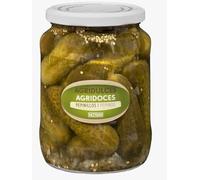 Hacendado Cornichons Aigres-Doux Extra, Grand Calibre, Bocal de 570g PACK 6, Sans Pesticides, Conservation Ambiante