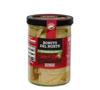 Hacendado Filets de Bonite du Nord à l'Huile d'Olive, Sans Peau, Sans Arêtes, 6 Packs de 400g, 280g Net Égoutté, Origine Espagne