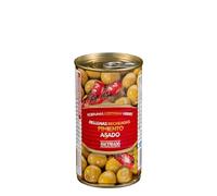 Hacendado Olives Vertes Farcies aux Poivrons Grillés, Variété Manzanilla, 150g PACK6, Catégorie Selecta, Conservation Ambiante