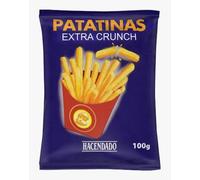 Hacendado Patatinas Extra Crunch, Frites Croustillantes, 100g, Sachet de Collation Salée, Sans Gluten PACK 6