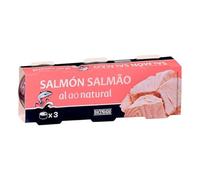 Hacendado Saumon Nature, 3 Boîtes de 80g (50g Net Égoutté), Lot de 6, Filet Désossé Sans Peau, Origine Espagne