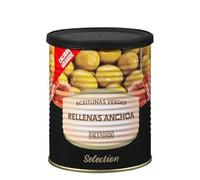Hacendado Selection Olives Vertes Farcies aux Anchois, Qualité Selecta, Bocal de 350g, Conservation au Réfrigérateur