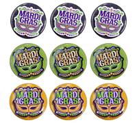 Haceolhada Lot de 9 broches de Mardi Gras pour femme - Couronne de Mardi Gras - Décoration de carnaval, défilé, fête, accessoires pour chapeau, vêtements, sacs, costume, fer blanc, fer blanc