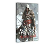 HACERR Poster sur toile Assassin's Creed - Drapeau noir - Décoration de chambre à coucher, bureau, chambre - Cadeau - 20 x 30 cm