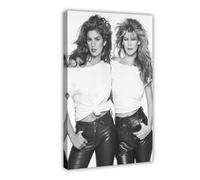 HACERR Poster sur toile avec Supermodels emblématiques, Cindy Crawford, Claudia Schiffer - Décoration de chambre à coucher, bureau, cadeau - 30 x 45 cm