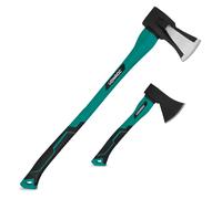 Hache à fendre et hache à main - tête en acier trempé - manche renforcé en fibre de verre