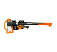 Fiskars Set d'Outils, Hache avec Protection de Lame/pour Transport, Acier/Plastique et Scie à main pour Bois Frais, Rétractable, Lame de Scie en Acier inoxydable, Noir/Orange, 1025437