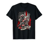 Hache à Genoux de Pompier Thin Red Line, équipement de Bunker, États-Unis T-Shirt