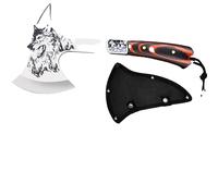 Hache à tête de loup, acier inoxydable haute résistance, manche ergonomique en bois , Hache3