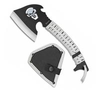 HACHE DE LANCER ALBAINOX TETE DE MORT 23.5 CM ACIER ET MANCHE ENCORDE BLANC AVEC ETUI DE PROTECTION AI-32451 JEU TIR PRECISION BOIS BUCHERON
