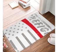 Hache De Pompier Drapeau De La Ligne Rouge Tapis De Bain Lavable en Machine Paillasson D'Entree Doux Paillasson Intérieur pour Salon Extérieur Baignoire 40X60Cm