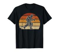 Hache de Pompier rétro Coucher de Soleil héros Pompier Graphique T-Shirt