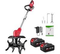 Hache De Sol sans Fil pour Batterie Makita 21 V, Motobineuse Electrique sans Fil,Largeur De Travail 30 Cm,Profondeur De Travail 22 Cm,pour Retourner La Terre, DéSherber (avec 4.0ah Batterie)