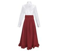Hache médiévale véritable pour femme, robe classique deux pièces pour cosplay, événements historiques, costume élégant Abida chat Cosplay, rouge, M