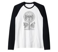 Hache Viking Runes Loup Ours Esprit Animal Mythologie Nordique Manche Raglan