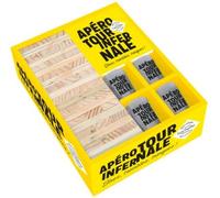 Hachette Pratique Coffret Apéro Tour Infernale – 1 livre, 6 pièces de bois, 4 verres