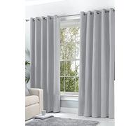 Hachette ltd Rideaux occultants thermiques à œillets avec paire d'embrasses, Polyester, gris argenté, 66" X 54"