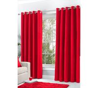 Hachette ltd Rideaux occultants thermiques à œillets avec paire d'embrasses, Polyester, Rouge, 46" X 72"