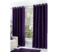 Hachette ltd Rideaux occultants thermiques à œillets avec paire d'embrasses, Polyester, Violet aubergine, 66" X 54"