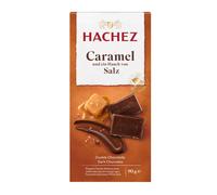 Hachez Caramel et une touche de sel Tablette de chocolat noir 90g