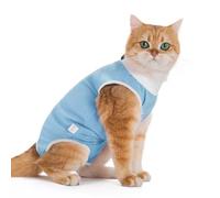 Hachimi Body de Convalescence pour Chat et Petit Chien - Vêtement Anti-Léchage Respirant, Combinaison Post-Opératoire Douce, Alternative à la Collerette (Bleu, S)