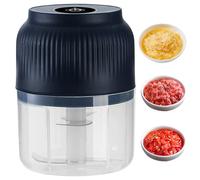 Hachoir à ail électrique à lame 4 feuilles, mini broyeur portable avec récipient et couvercle pour légumes au gingembre et au chili