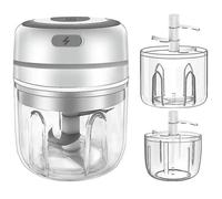 Hachoir à ail électrique, mini hachoir à ail, robot culinaire portable sans fil, pilon à ail, petit hachoir à aliments - blanc
