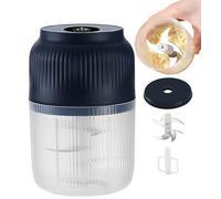 Hachoir À Ail Électrique, Mini Hachoir À Légumes Portable, Hachoir À Ail Électrique sans Fil avec 6 Lames Tranchantes Et Batteur À Œufs Petit Robot Culinaire Multifonctionnel