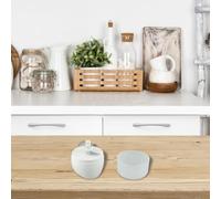 Hachoir à ail électrique pour cuisine - Compact 9 x 9 x 9 cm - Convient pour un usage alimentaire - Passe au lave-vaisselle - Pièces détachables - Blanc