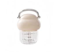 Hachoir à ail électrique rechargeable 350 ml en verre silicone 350 ml adapté pour l'extérieur, la cuisine et le bas du corps (beige)