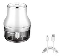 Hachoir à ail électrique USB 300 W rapide (A) | Récipient de 250 ml, lames en acier inoxydable à 360 degrés, résultat uniforme, passe au lave-vaisselle (récipient)