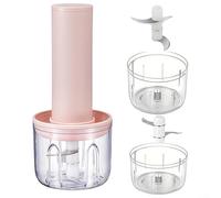 Hachoir à ail électrique USB - Broyeur de légumes - Robot de cuisine pour mini outil de cuisine - Pour mixeur - Rose