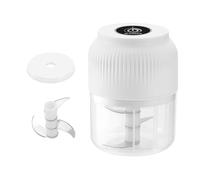 Hachoir à ail, mini robot culinaire de 320 ml avec lames en acier inoxydable 3/4/6 avec fouet (en option), gadget de cuisine domestique, traitement du gingembre, du piment(White A)