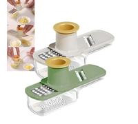 Hachoir à ail multifonction, mini-mandoline, râpe à légumes, hachoir à ail, gingembre, coupe-légumes avec récipient et protège-main, facile à utiliser et à nettoyer pour la cuisine (ALL)