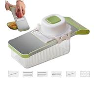 Hachoir à aliments avec récipient - 6 en 1 multifonctionnel réglable et portable Ustensiles avec conteneur - Hachoir et processeur d'aliments pour gingembre, carotte, tomate, salade, camping, Fi