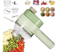 Hachoir à légumes 4 en 1 Mini hachoir à légumes sans fil Robot de cuisine et hachoir sans fil rechargeable Idéal pour couper en dés, déchiqueter