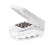 Hachoir à légumes avec récipient et tapis antidérapant, coupe-légumes professionnel pour oignons, pommes de terre, tomates, concombres, carottes, passe au lave-vaisselle, blanc