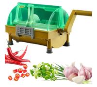 Hachoir à légumes commercial avec lame en spirale en acier inoxydable, bol incurvé de grande capacité et base antidérapante pour couper les oignons verts, les poireaux et les herbes