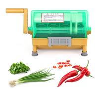 Hachoir à légumes - Coupe-oignons manuel avec lame en acier inoxydable, machine de découpe de cuisine commerciale de 3 mm pour oignons verts hachés, oignons verts, poireaux, coriandre, ail