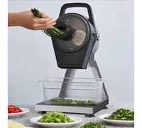 Hachoir à légumes électrique, épaisseur réglable de 1 à 5 mm, parfait pour oignon de printemps, ail, gingembre, piment, pommes de terre, puissance de 200 W, coupe haute vitesse 6000 BPM