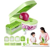 Hachoir à légumes, hachoir à carottes multifonctionnel avec conteneur, coupe-aliments pour cuisiner et préparer des repas, coupe-oignons, ustensiles de cuisine