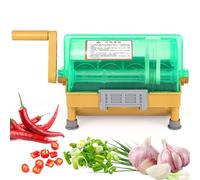 Hachoir à légumes manuel avec lame en acier inoxydable, manivelle pour trancher facilement les oignons verts, les poireaux, le persil et l'ail